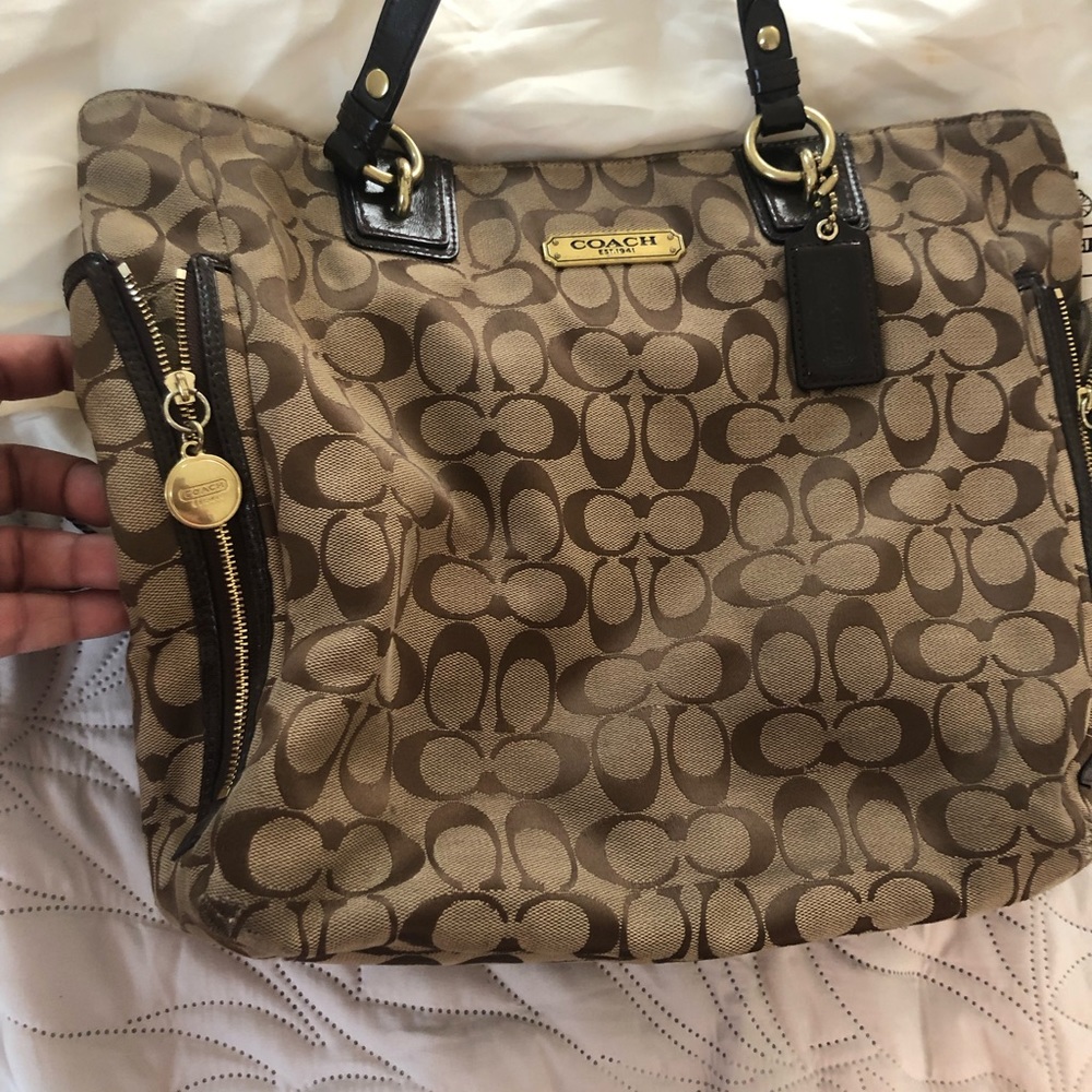 Coach canvas and leather shoulder bag